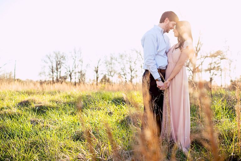 Stunning long, pink dress for an outdoor engagement session - Gorgeous engagement session at Sandy Creek Park in Athens, GA - Athens, GA Wedding & Engagement Photographer